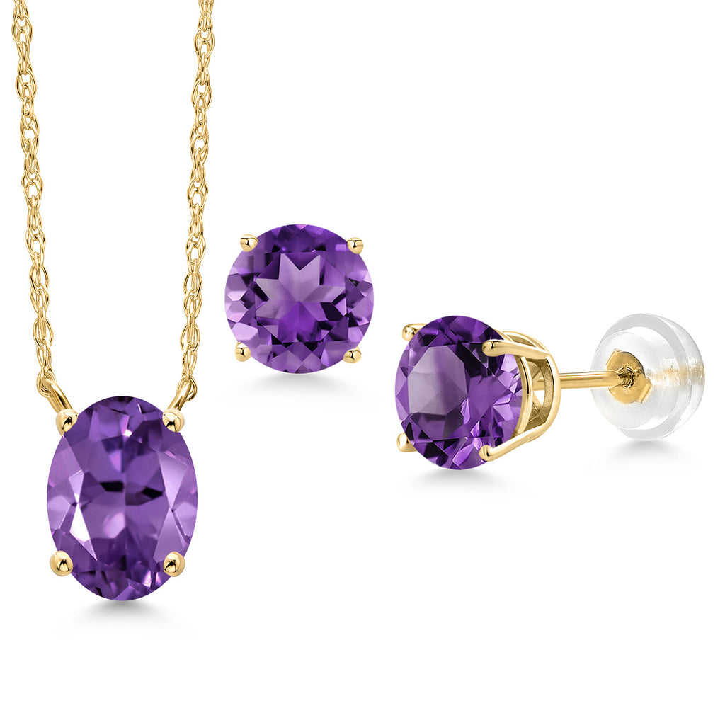 Pendant Earrings Set in 14K Yellow Gold