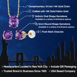 Pendant Earrings Set in 14K Yellow Gold