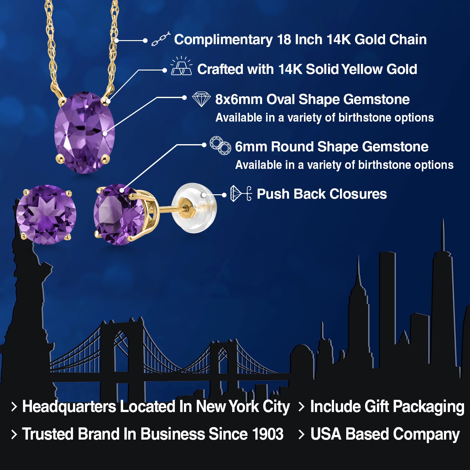 Pendant Earrings Set in 14K Yellow Gold