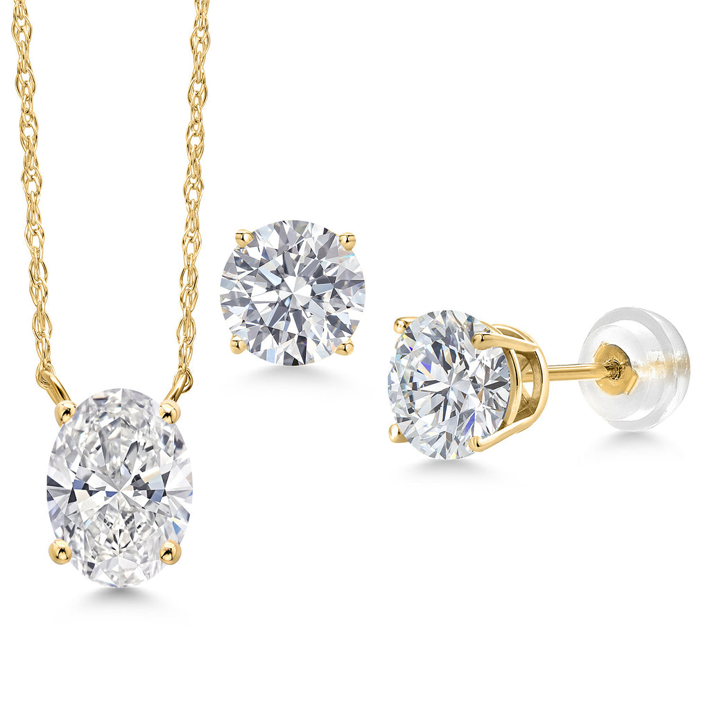 Pendant Earrings Set in 14K Yellow Gold