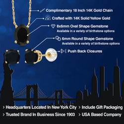 Pendant Earrings Set in 14K Yellow Gold
