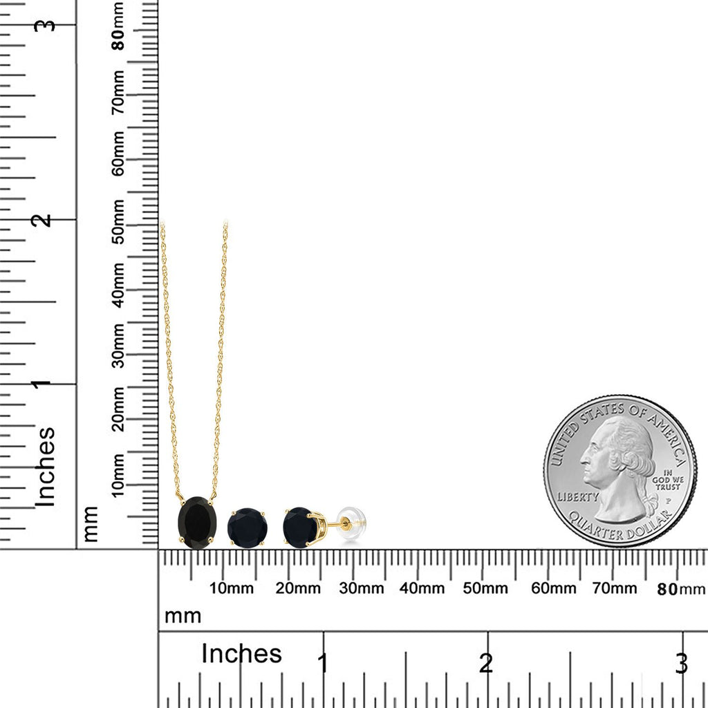 Pendant Earrings Set in 14K Yellow Gold
