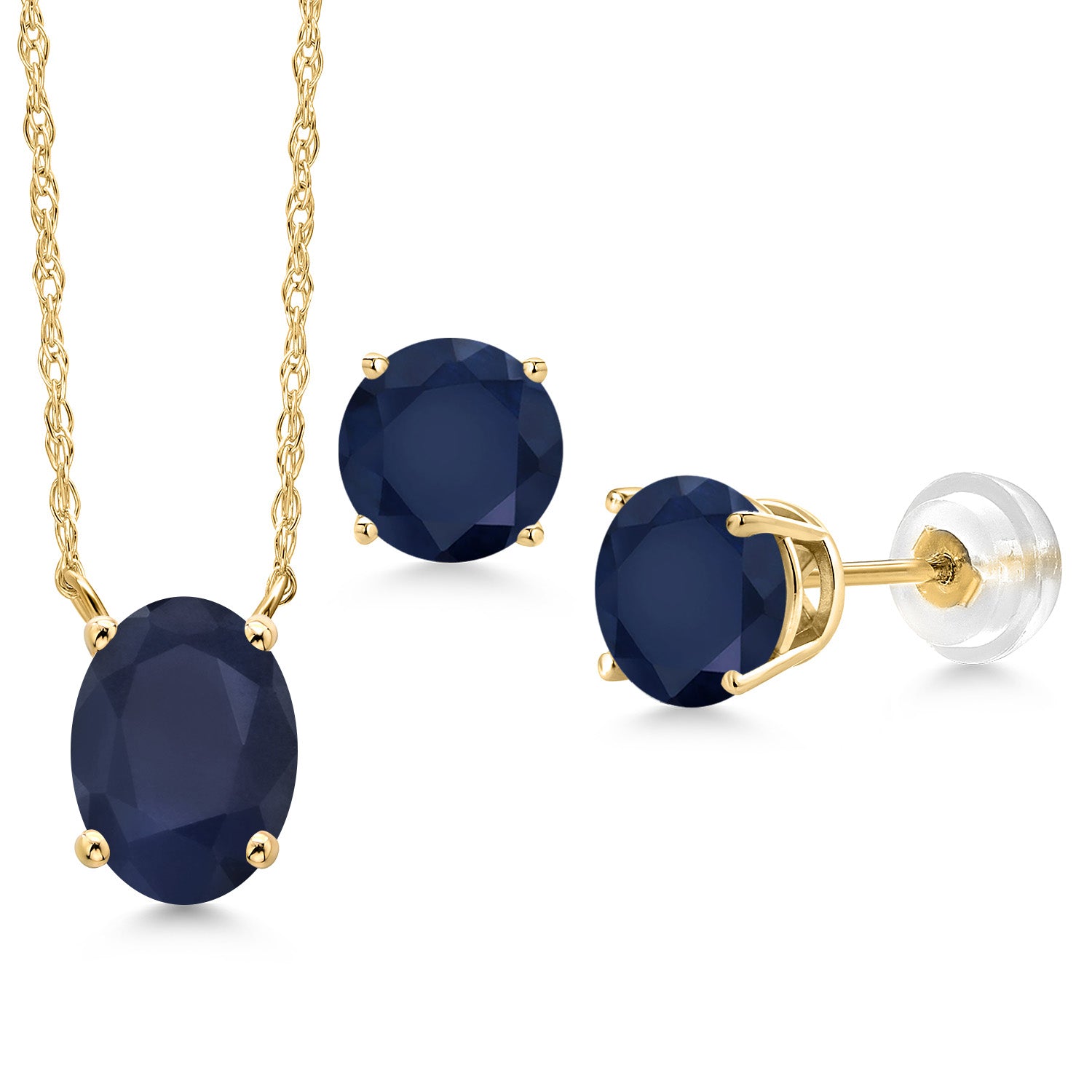 Pendant Earrings Set in 14K Yellow Gold