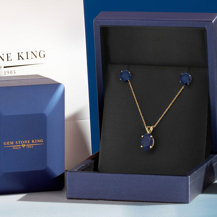 Pendant Earrings Set in 14K Yellow Gold