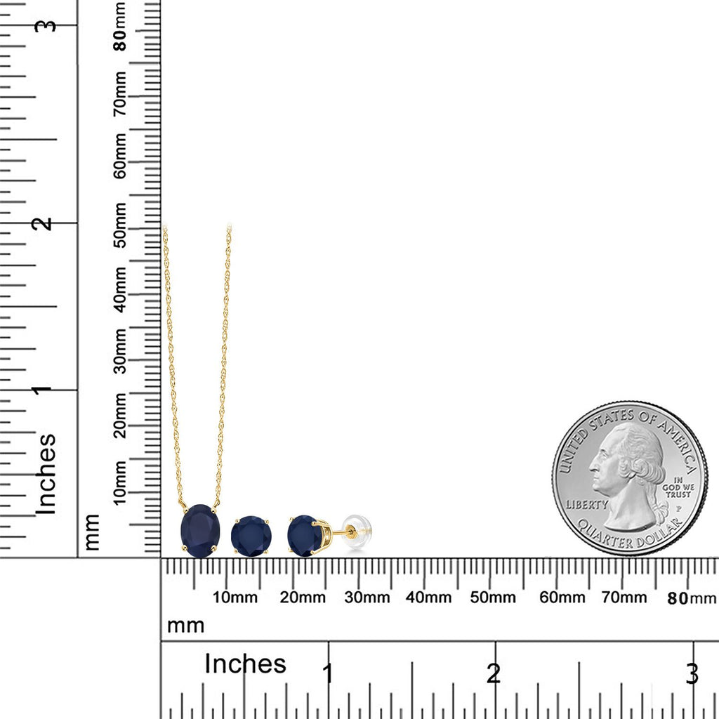 Pendant Earrings Set in 14K Yellow Gold