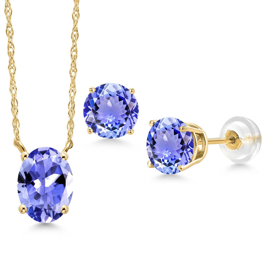 Pendant Earrings Set in 14K Yellow Gold