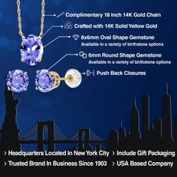 Pendant Earrings Set in 14K Yellow Gold