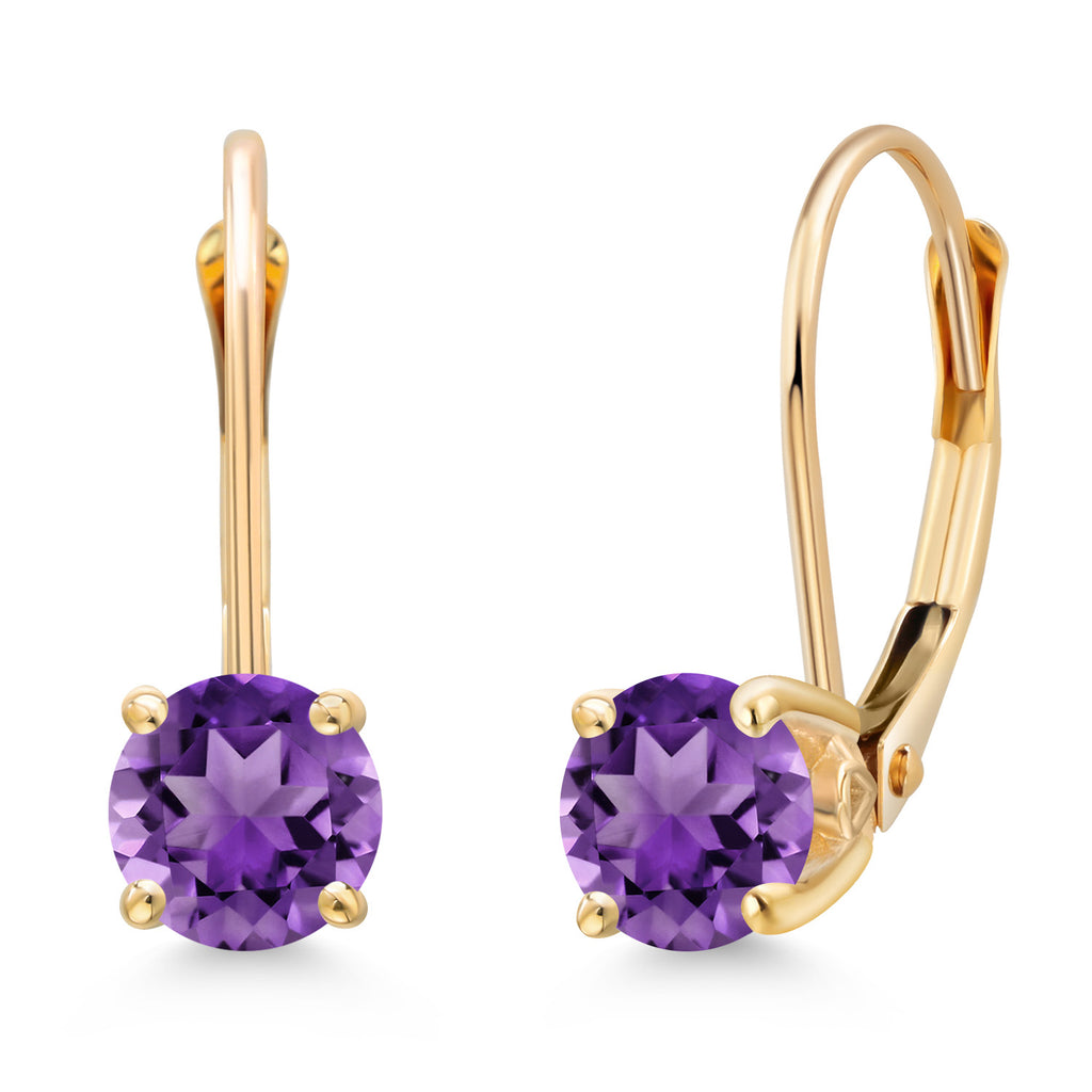Amethyst - February_Earrings in 14K Yellow Gold