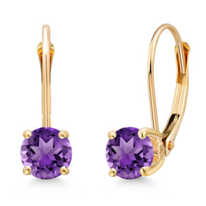 Amethyst - February_Earrings in 14K Yellow Gold