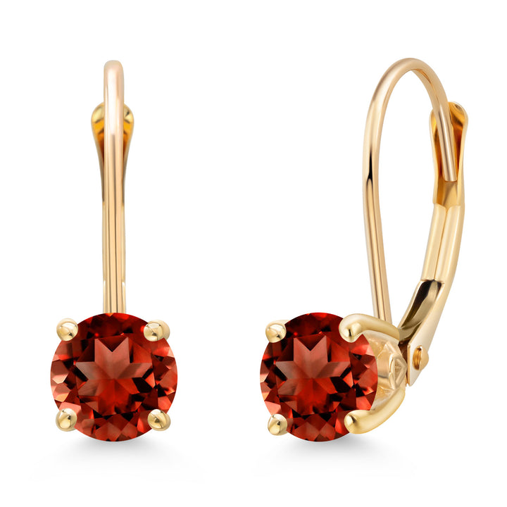 Garnet - January_Earrings in 14K Yellow Gold