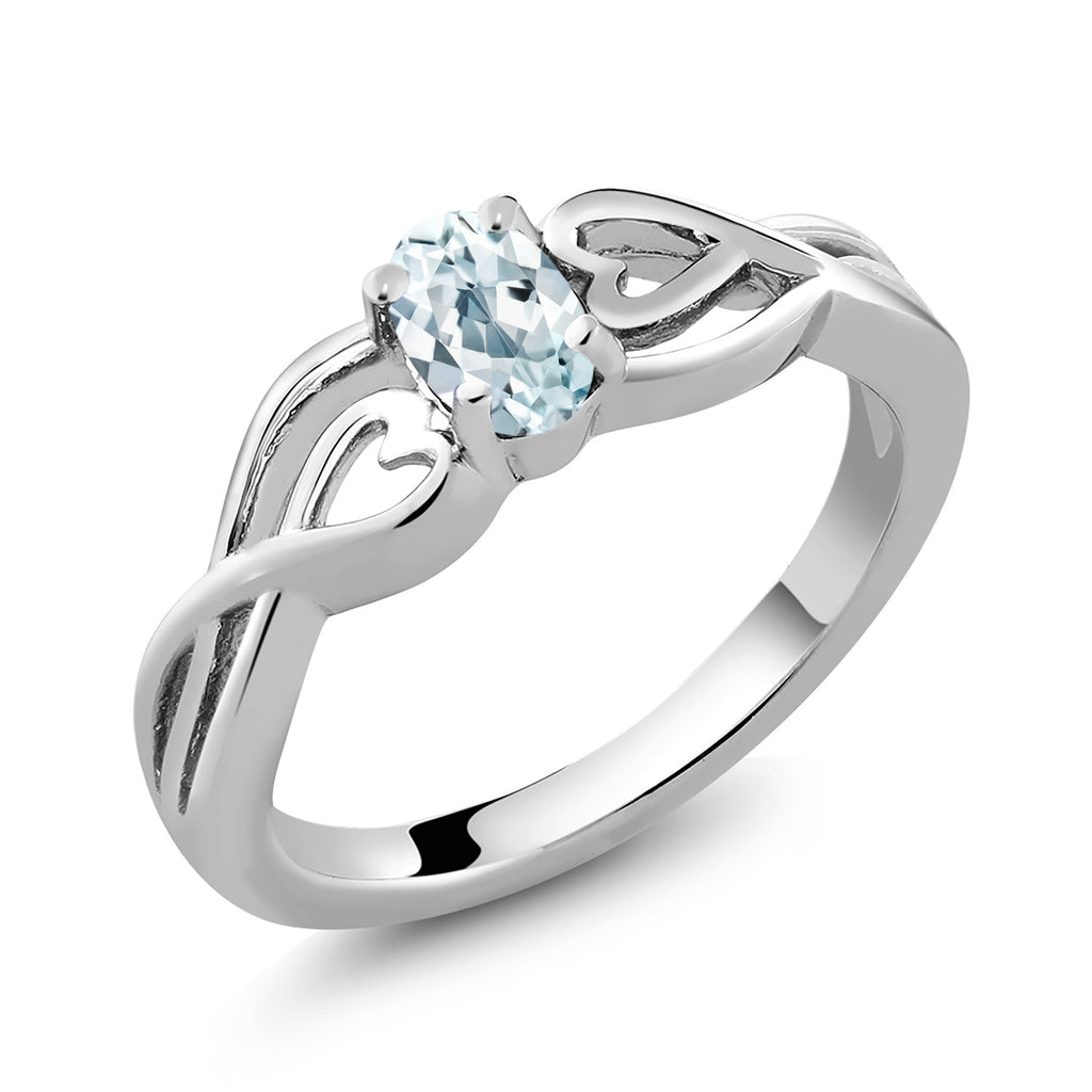 Aquamarine - March_8_Ring in 925 Sterling Silver