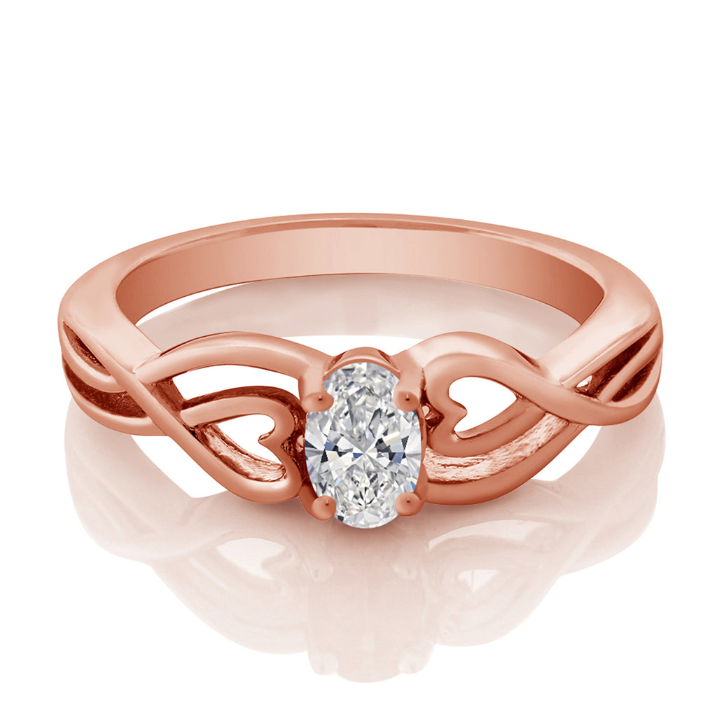 Ring in 925 Rose Gold Plated Silver