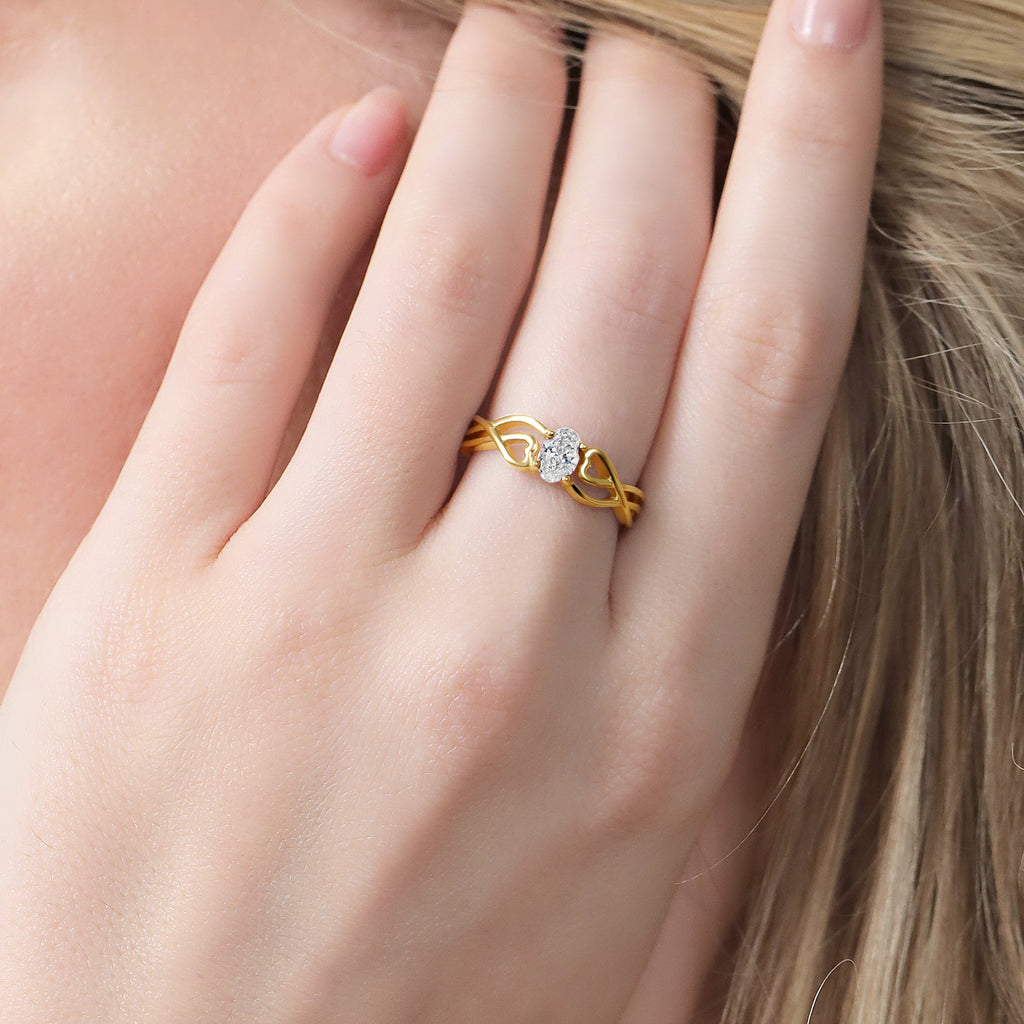 Ring in 925 Yellow Gold Plated Silver