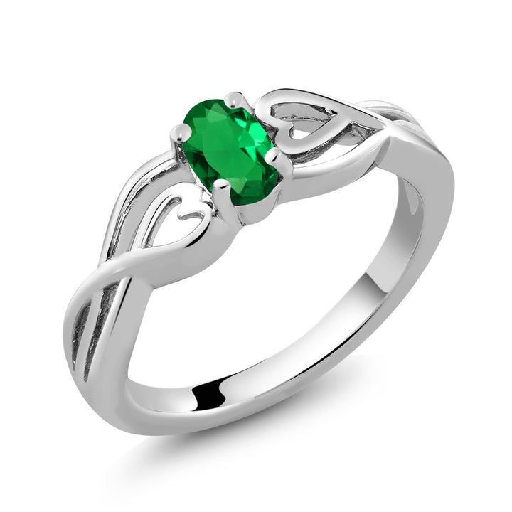 Nano Emerald - May_5_Ring in 925 Sterling Silver