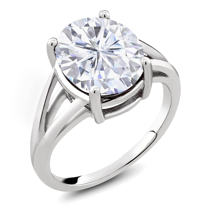 White Moissanite - April_5_Ring in 925 Sterling Silver