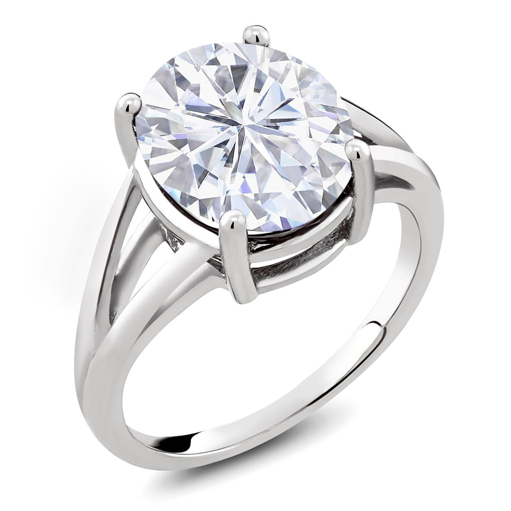 White Moissanite_8_Ring in 925 Sterling Silver