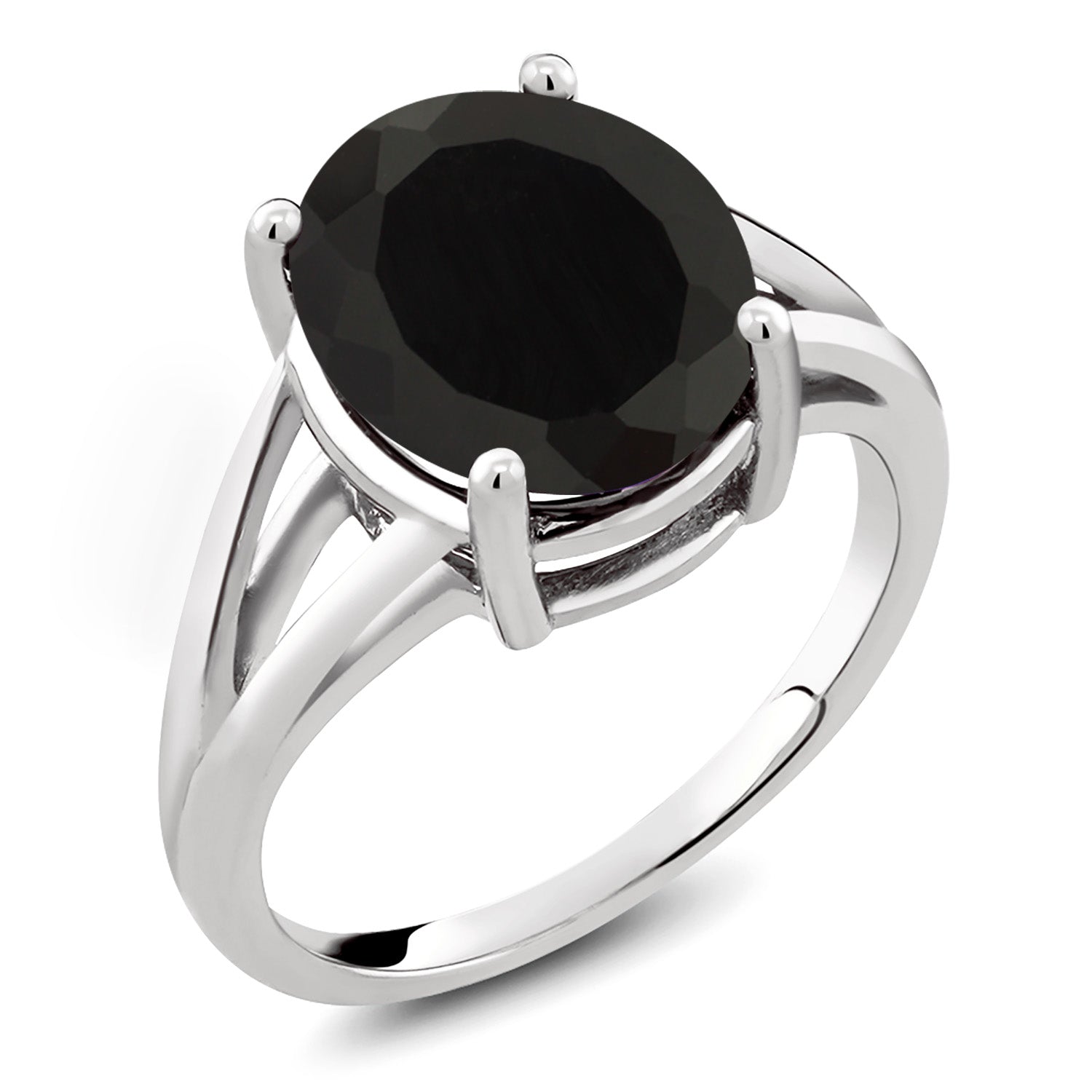 925 Sterling Silver Black Onyx Ring For Women  | 4.00 Cttw | Gemstone December Birthstone | Oval 12X10MM | Available In Size 5,6,7,8,9