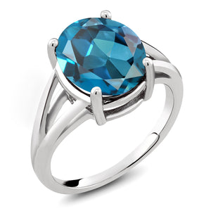 London Blue Topaz - November_7_Ring in 925 Sterling Silver