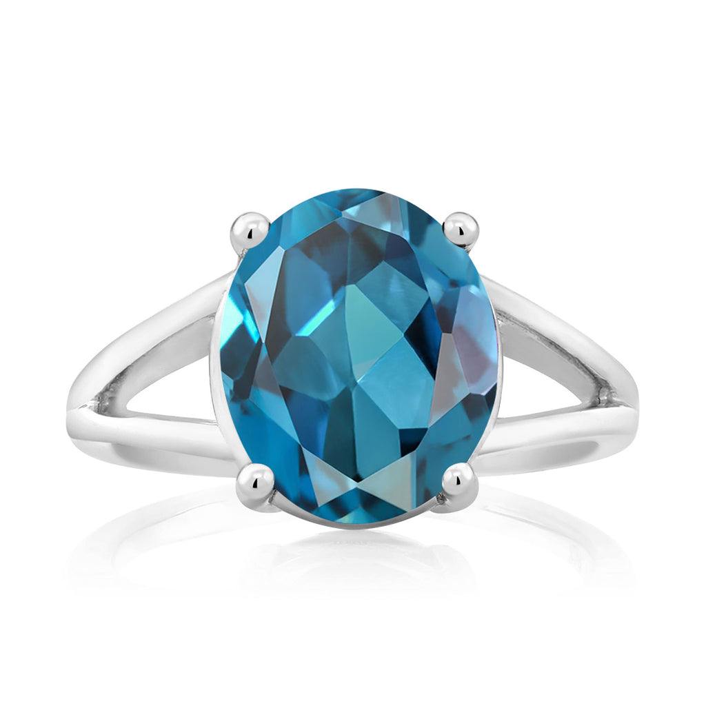 London Blue Topaz - November_7_Ring in 925 Sterling Silver
