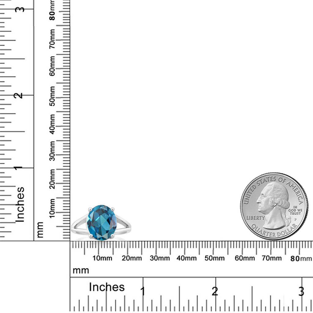 London Blue Topaz - November_7_Ring in 925 Sterling Silver