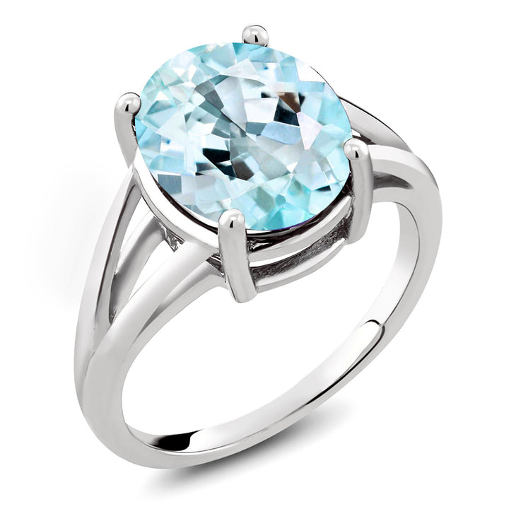 Sky Blue Topaz - November_5_Ring in 925 Sterling Silver