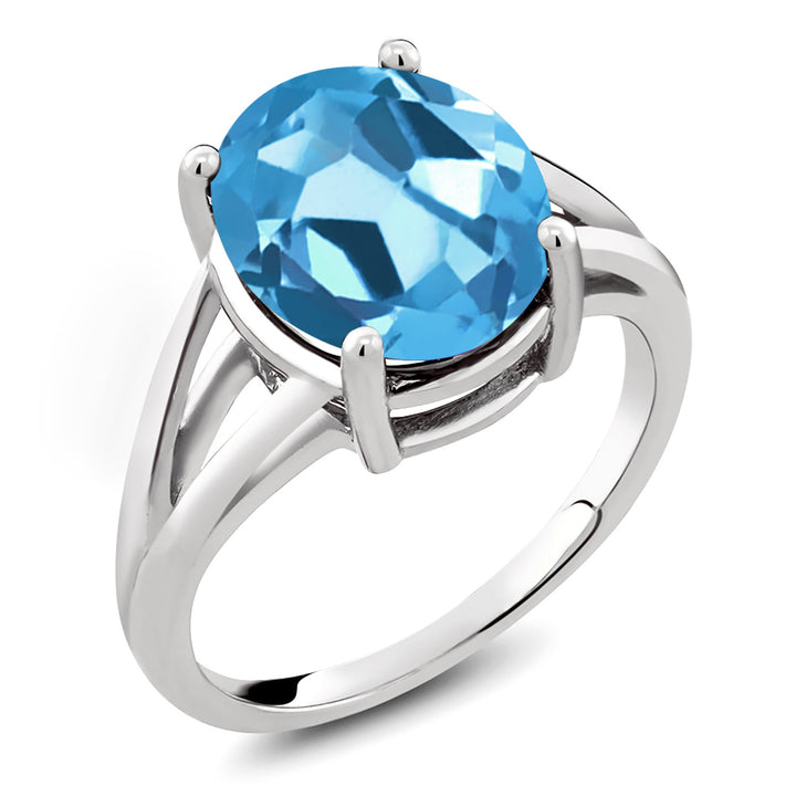 Swiss Blue Topaz - November_5_Ring in 925 Sterling Silver
