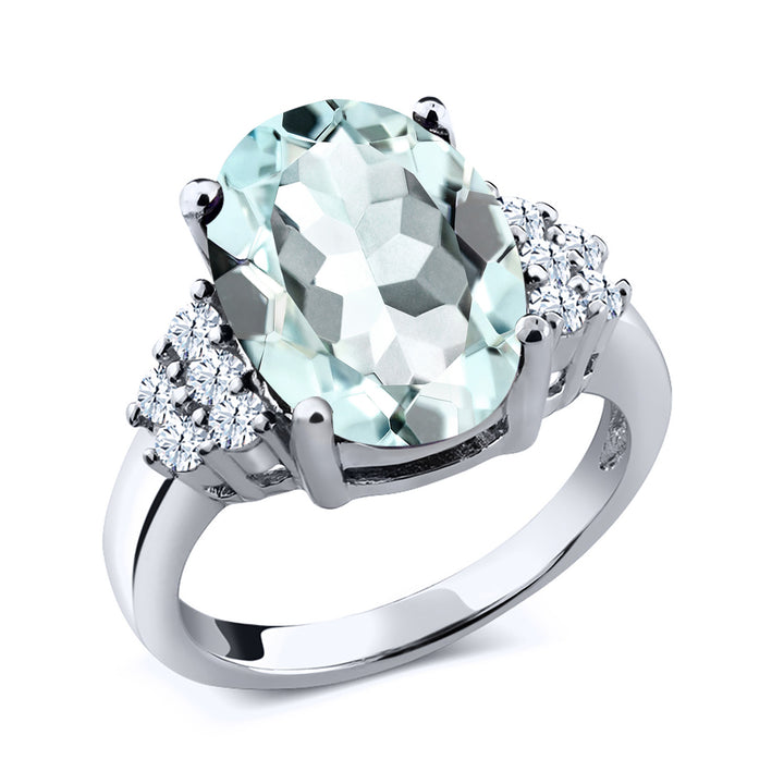 Created Aquamarine - March_5_Ring in 925 Sterling Silver