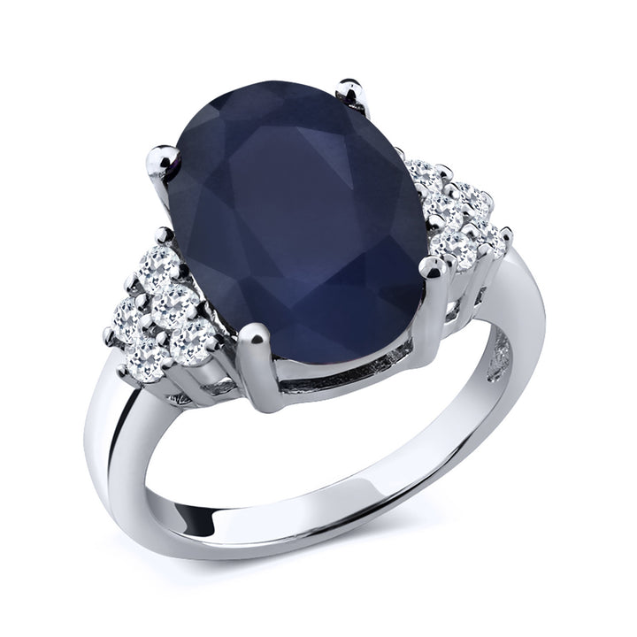 Blue Sapphire - September_5_Ring in 925 Sterling Silver