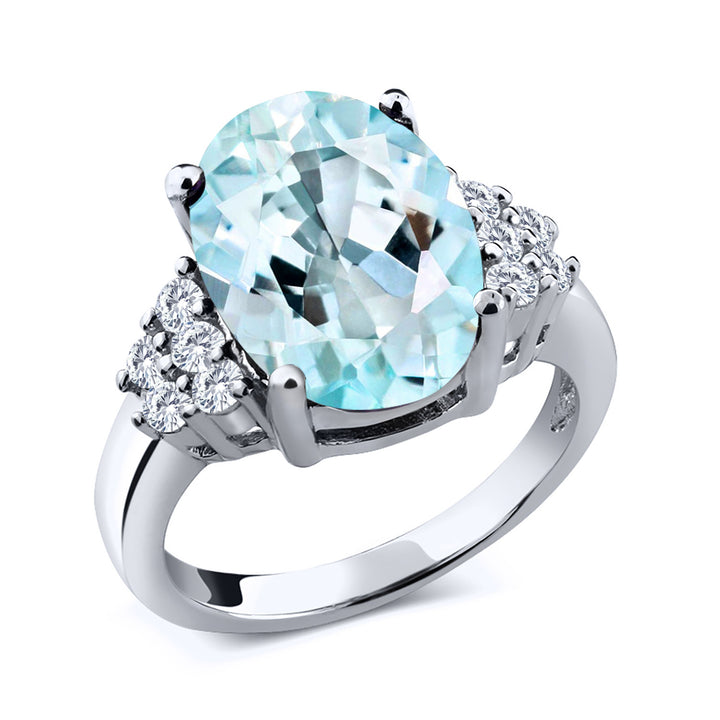 Sky Blue Topaz - November_5_Ring in 925 Sterling Silver