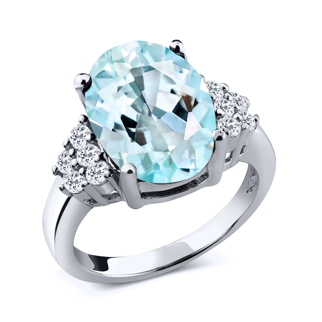 Sky Blue Topaz - November_9_Ring in 925 Sterling Silver