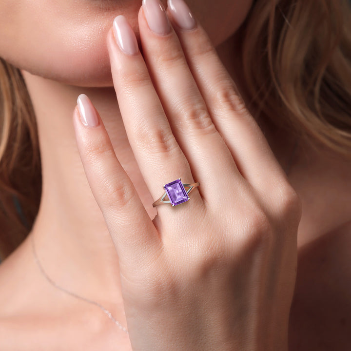 Amethyst - February_6_Ring in 925 Sterling Silver