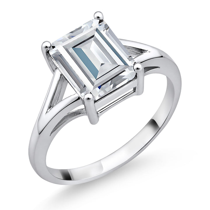 White Moissanite_5_Ring in 925 Sterling Silver