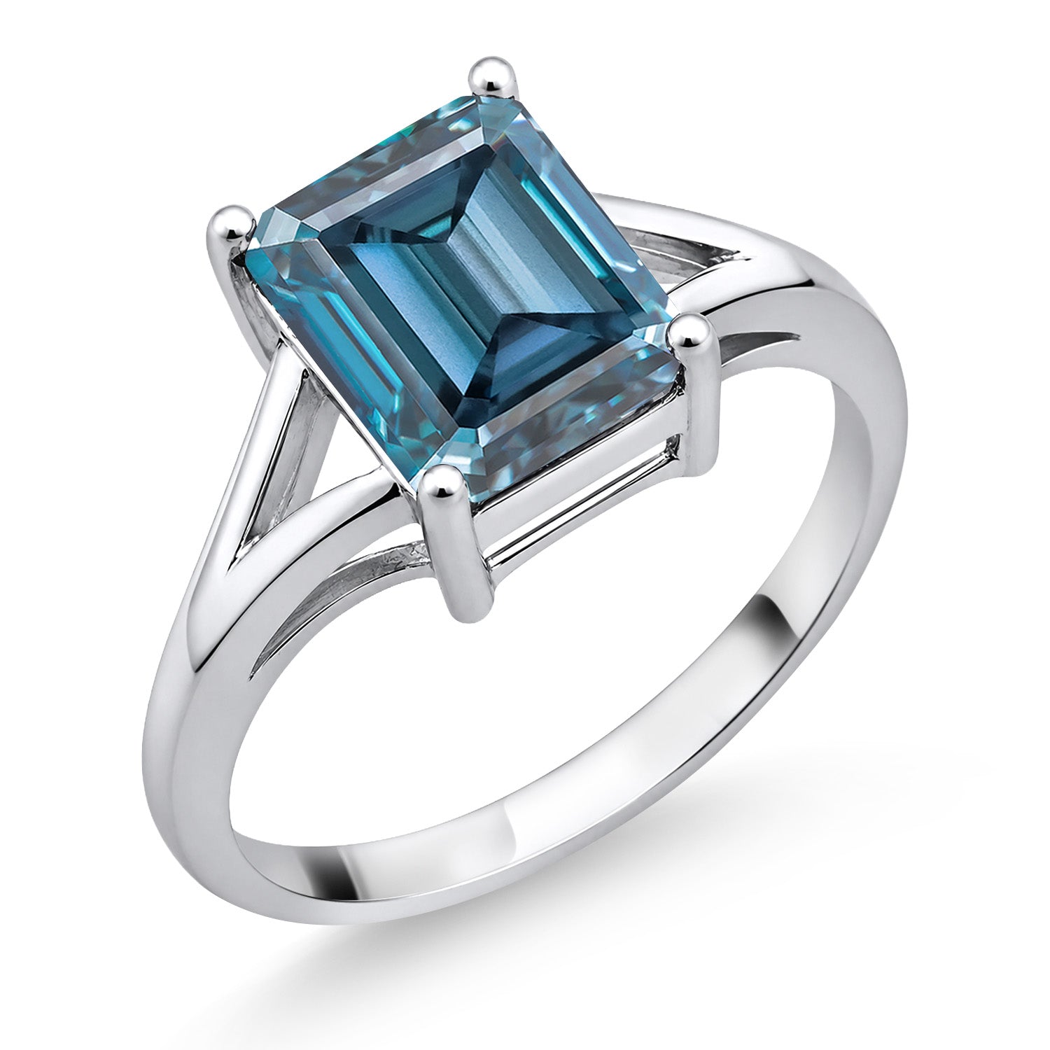 Persian Blue Moissanite_5_Ring in 925 Sterling Silver