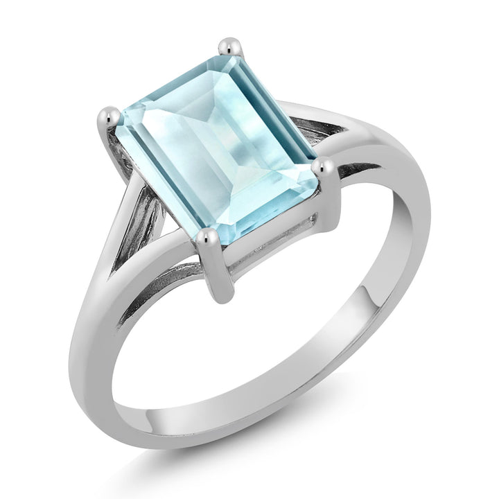 Sky Blue Topaz - November_5_Ring in 925 Sterling Silver