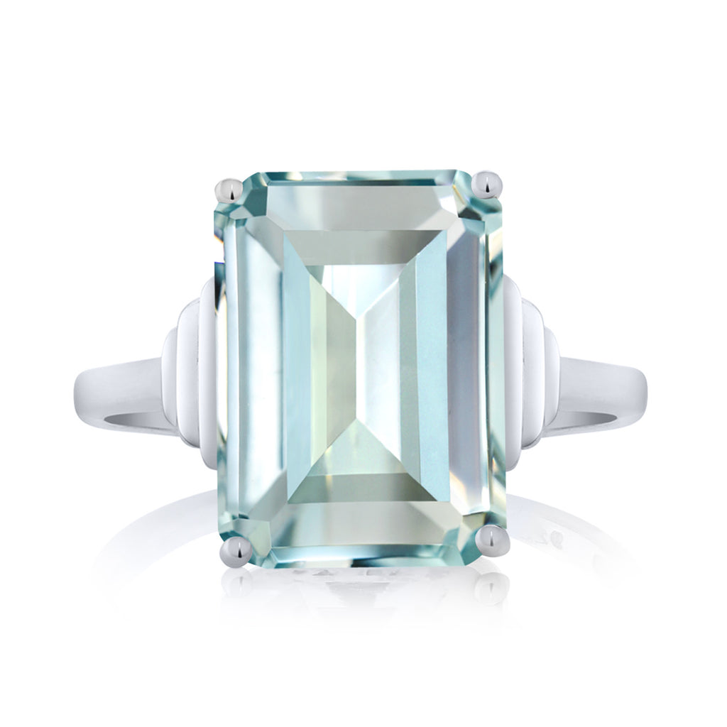 Created Aquamarine - March_Ring in 925 Sterling Silver