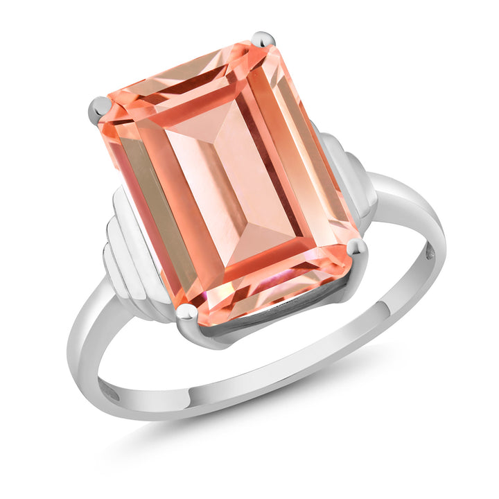 5-10 Cttw Solitaire Gemstone Birthstone Engagement Ring for Women | 14X10MM Emerald Cut | 925 Sterling Silver | Wedding Anniversary Promise Ring