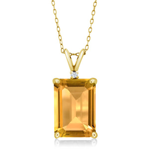 Citrine - November_Pendant in 925 Yellow Gold Plated Silver