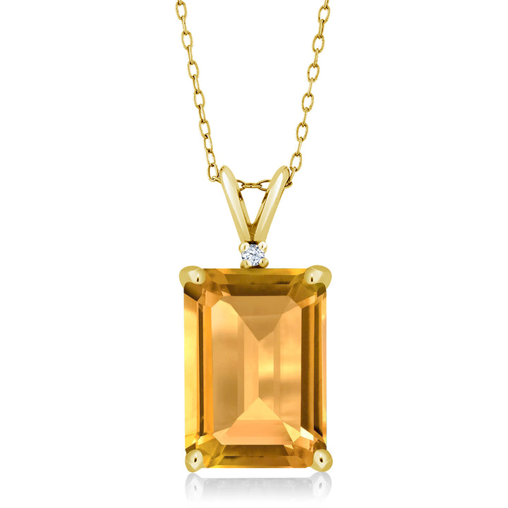 Citrine - November_Pendant in 925 Yellow Gold Plated Silver