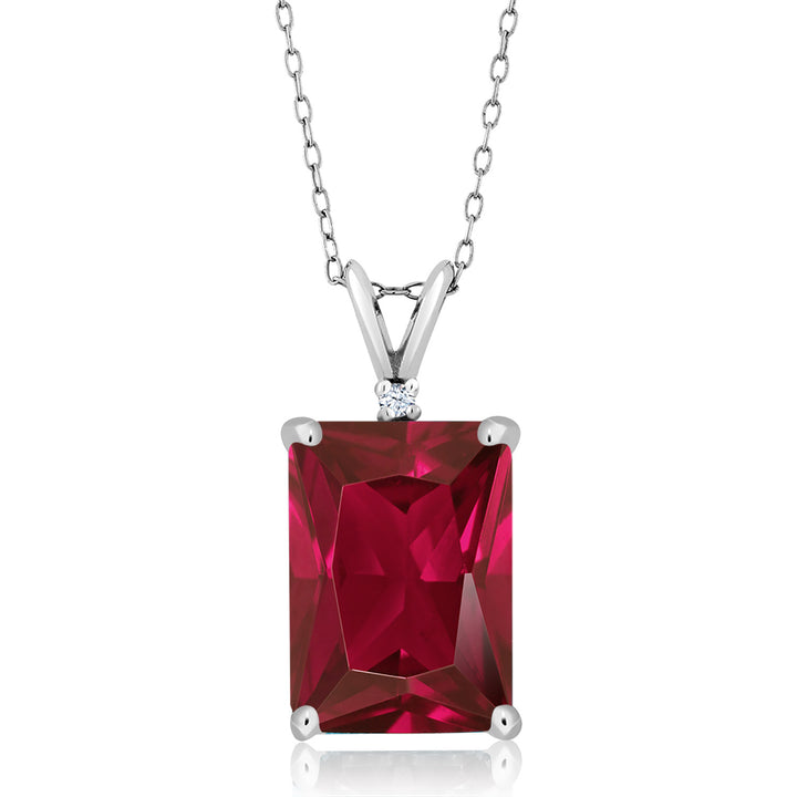 Created Ruby - July_Pendant in 925 Sterling Silver