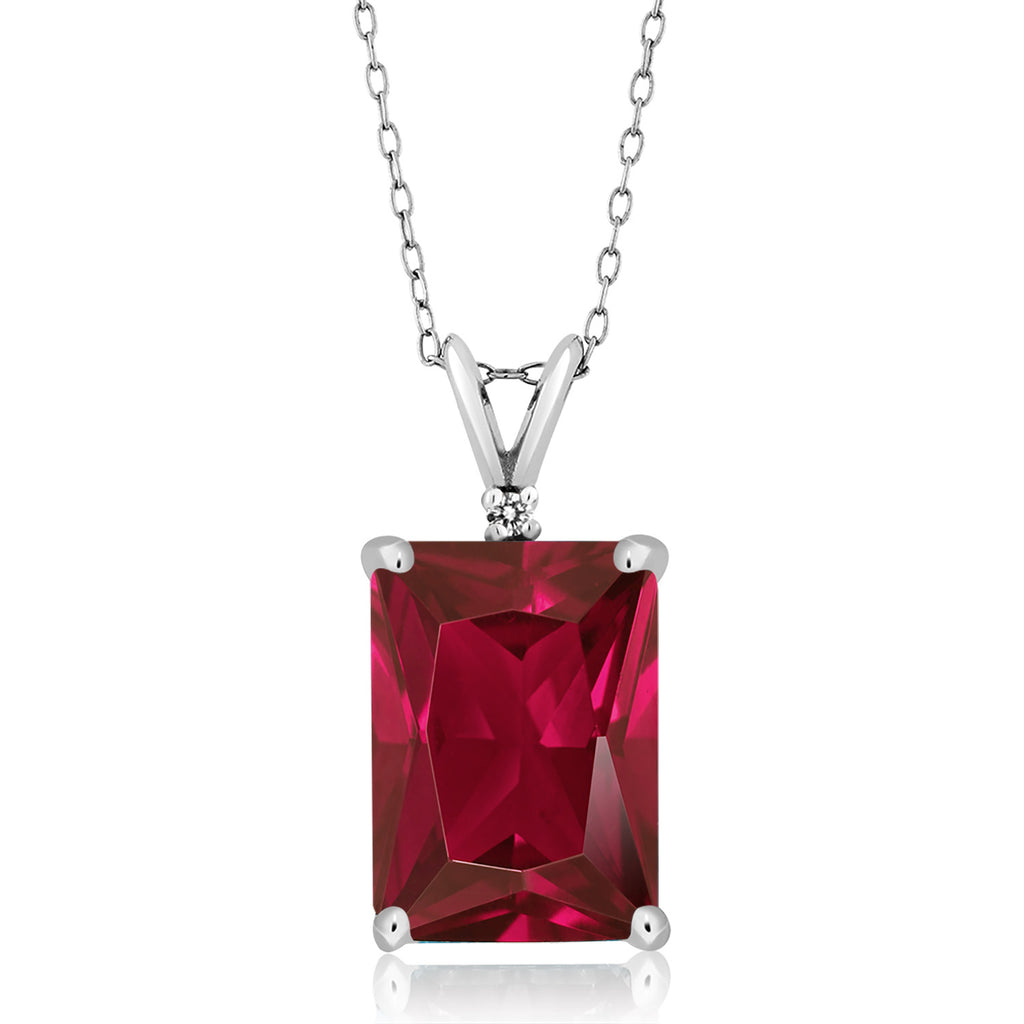 Created Ruby - July_Pendant in 925 Sterling Silver
