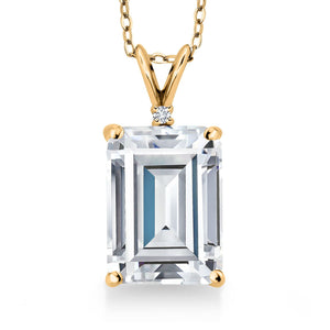 White Zirconia_Pendant in 925 Yellow Gold Plated Silver
