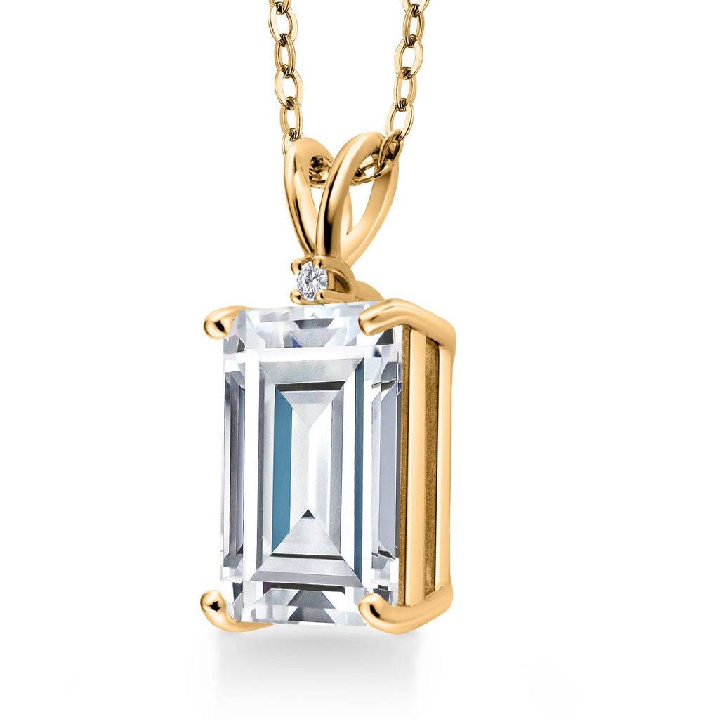 White Zirconia_Pendant in 925 Yellow Gold Plated Silver