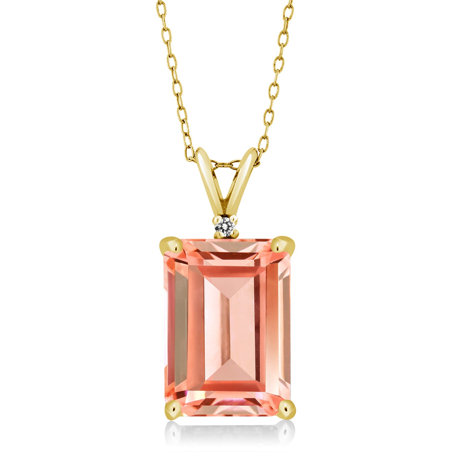 Nano Morganite - October_Pendant in 925 Yellow Gold Plated Silver