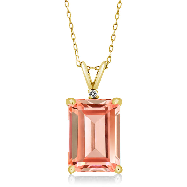 Nano Morganite - October_Pendant in 925 Yellow Gold Plated Silver