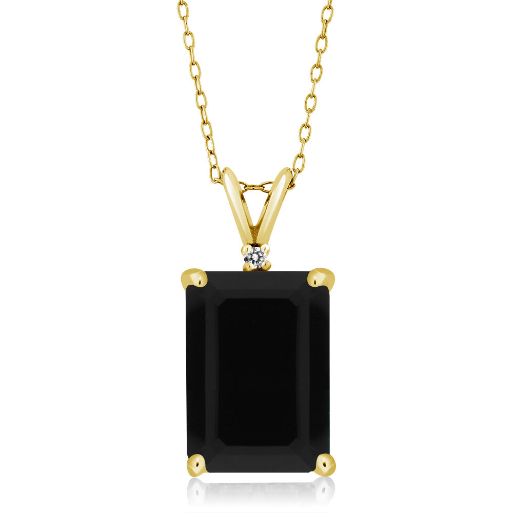 Onyx - December_Pendant in 925 Yellow Gold Plated Silver