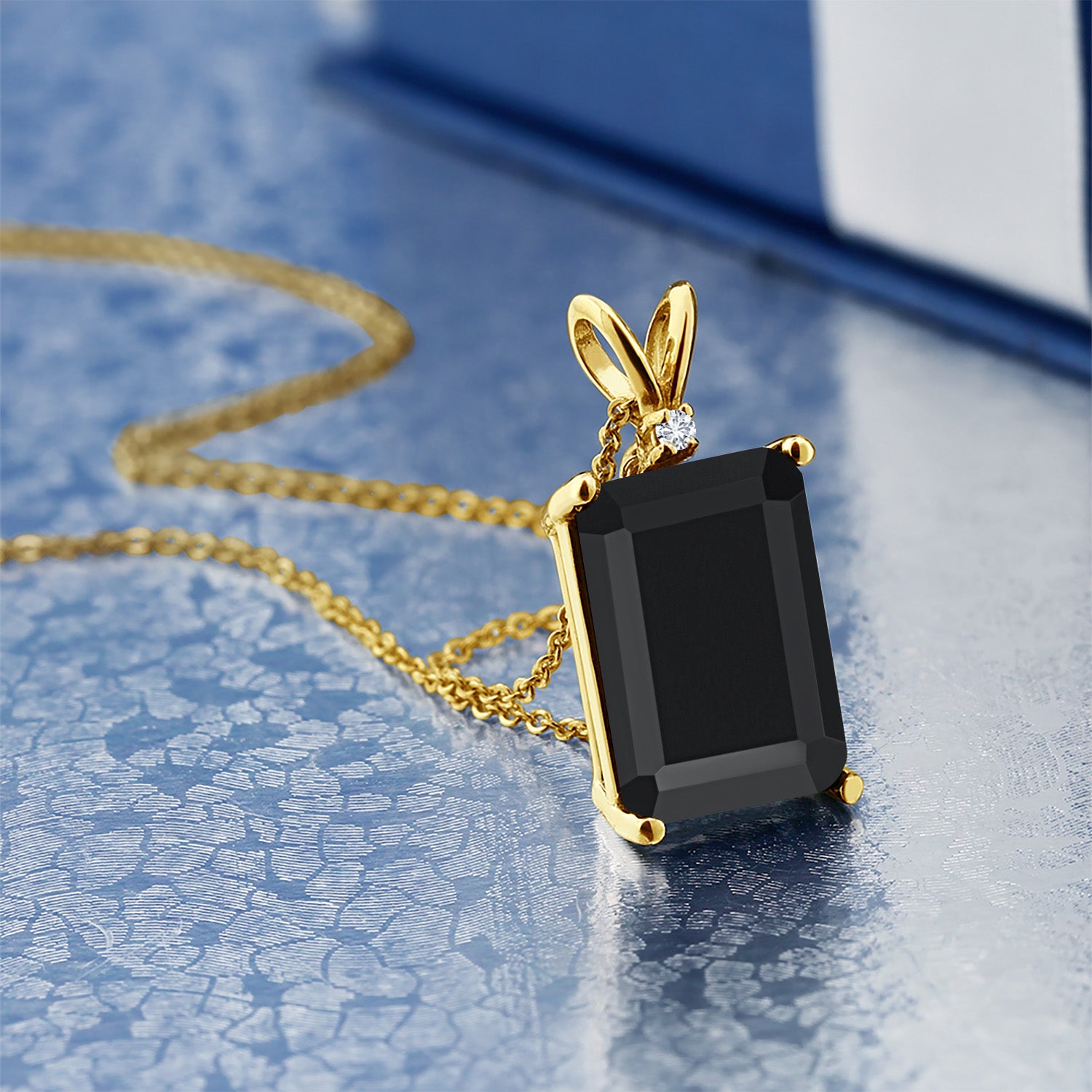 Onyx - December_Pendant in 925 Yellow Gold Plated Silver