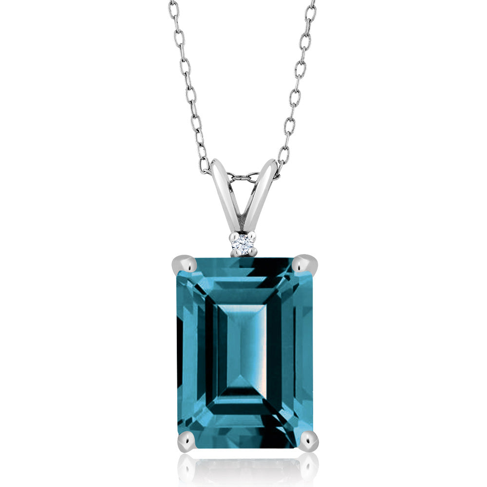 London Blue Topaz - November_Pendant in 925 Sterling Silver