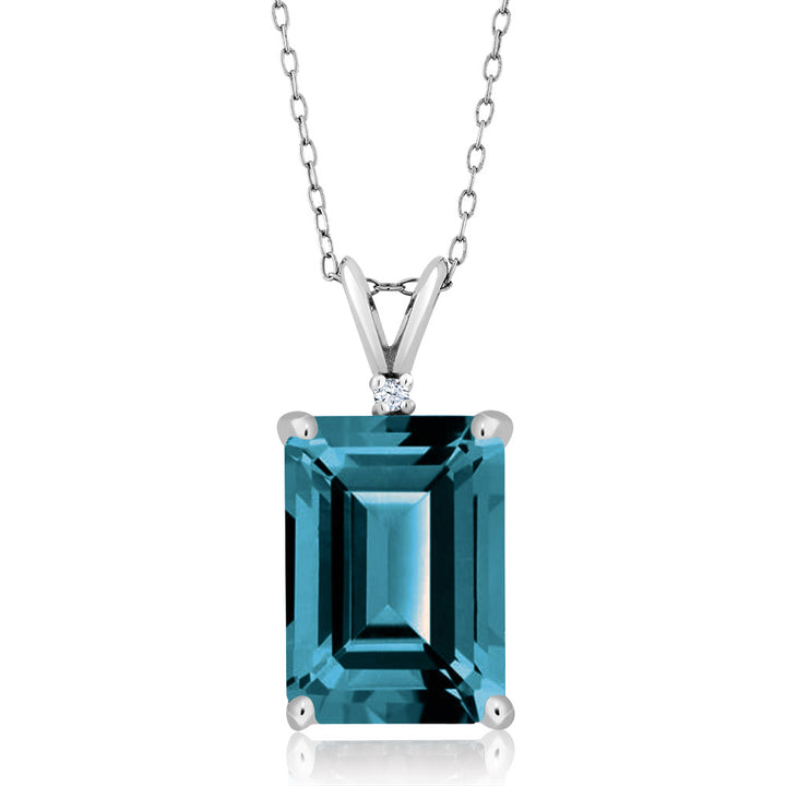 London Blue Topaz - November_Pendant in 925 Sterling Silver