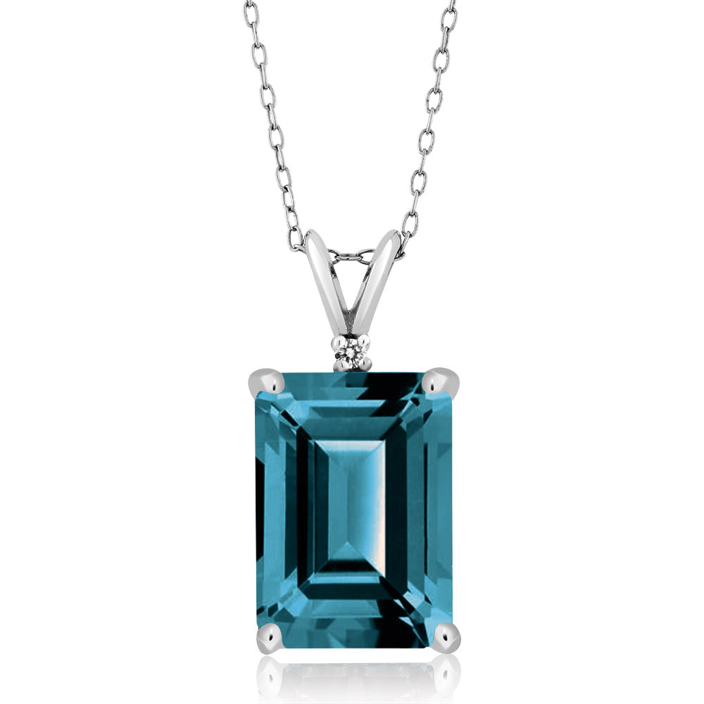 London Blue Topaz - November_Pendant in 925 Sterling Silver