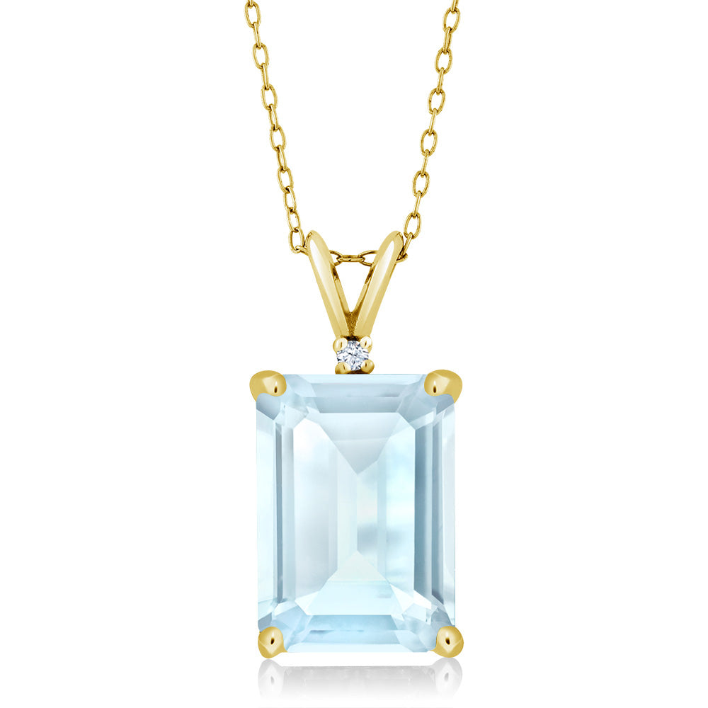 Sky Blue Topaz - November_Pendant in 925 Yellow Gold Plated Silver